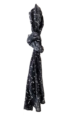 Tørklæde fra Soft B i sort og gråt - one size